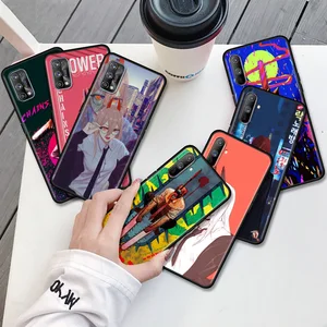 anime chainsaw man matte case for oppo realme 8 c21 6 7 pro c3 a53 a9 gt xt a93 a52 7i 5 find x2 lite soft phone cover sac free global shipping