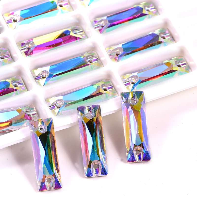 AAAAA лучшее качество прямоугольное Хрустальное стекло Кристалл пришить на горный