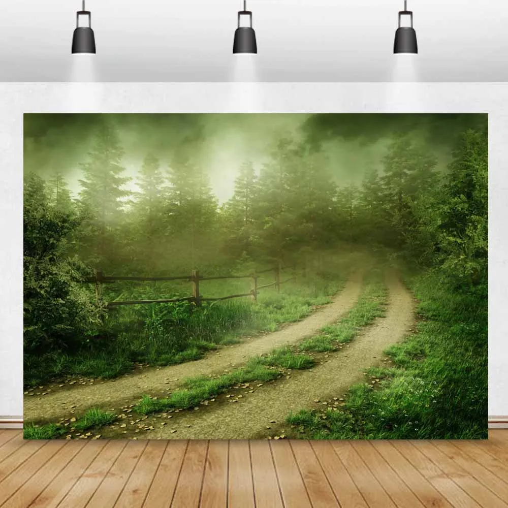 

Laeacco Dreamy Forest Pathway Baby Photography Backgrounds Customized Digital Photographic Backdrops For Photo Studio