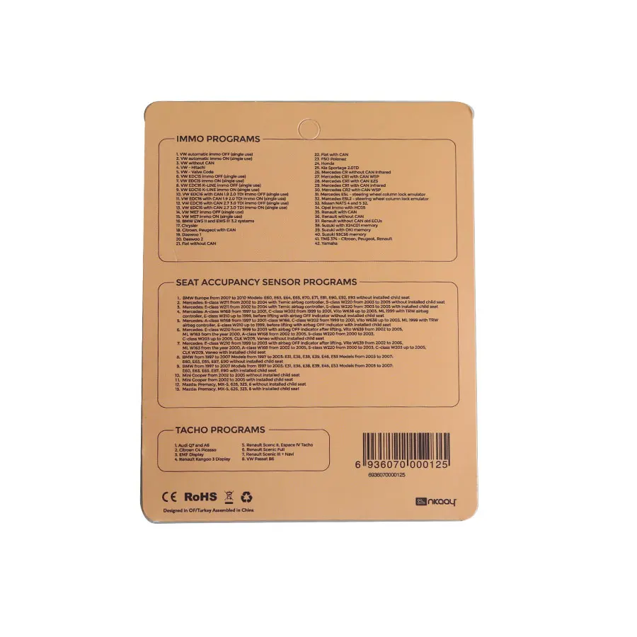 Универсальный автомобильный эмулятор Square OF68 сброс сигнала программы Immo