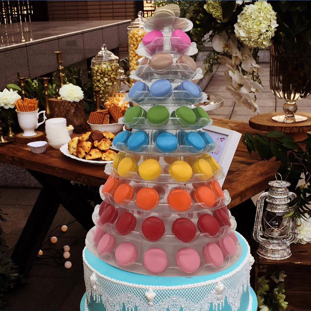

Macaron Cupcake Stand, 10 Tier Cupcake Tower Holder Cupcake Tower Wedding Display Stand Clear Cupcake Dessert Stands efficiently