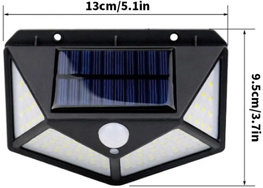 Outdoor 100 LED solar Lights Reflector 3 Lighting Modes Motion Sensor Security Lights,Waterproof Solar Powered lamp