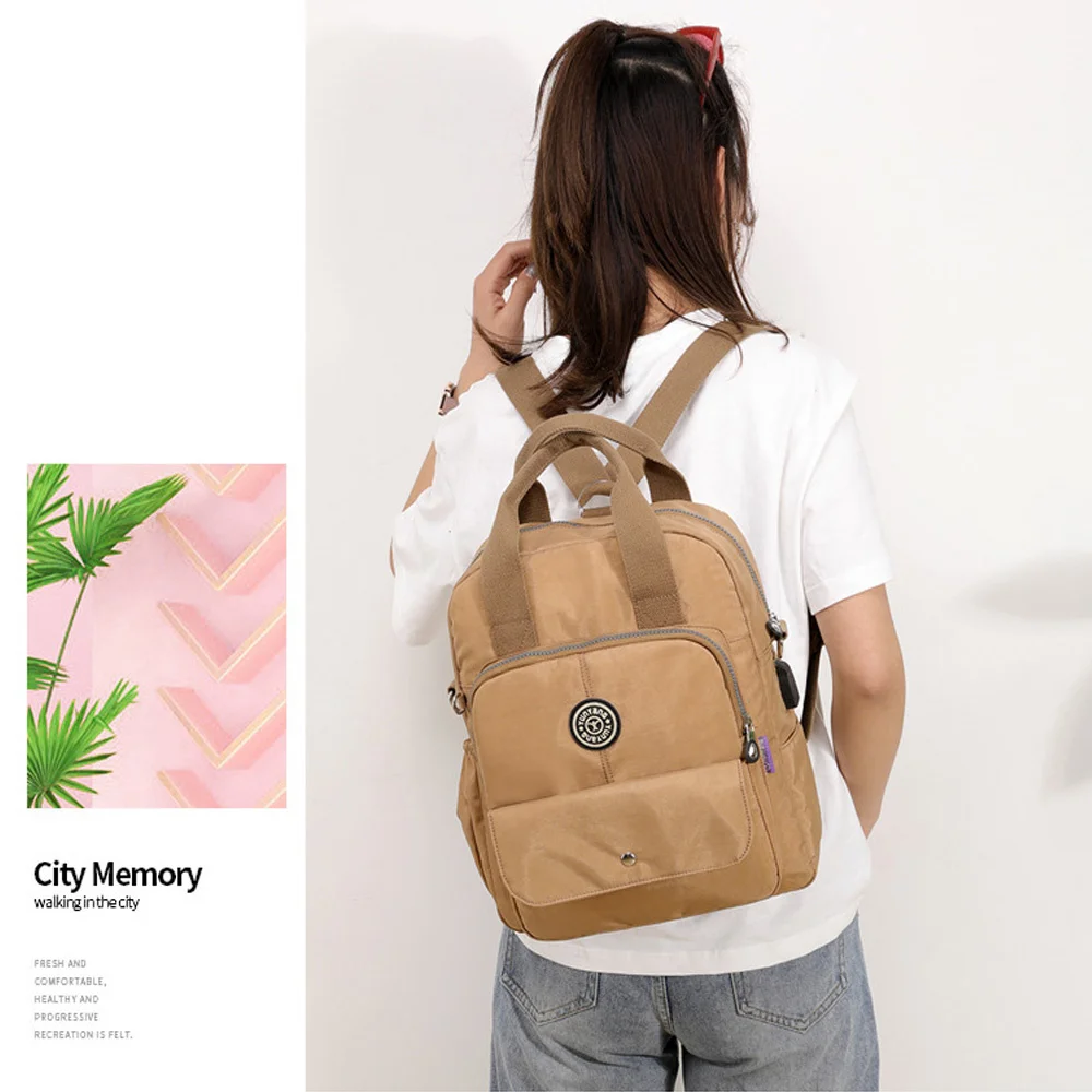 Водонепроницаемый удобный нейлоновый рюкзак для женщин и подростков школьный с