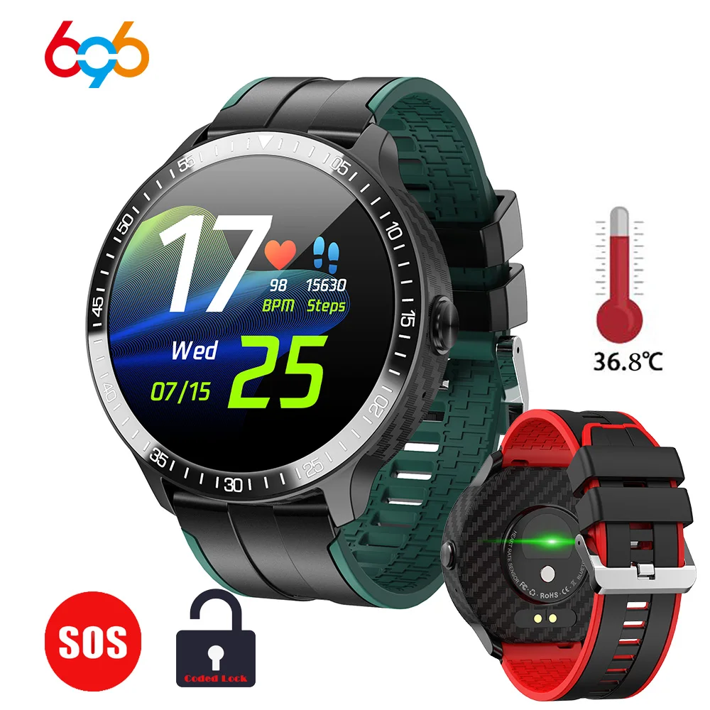 

Thermometer Smartwatch SOS Bluetooth Call Password Lock Temperature Detection Full Screen Touch Multi Sports Smart Watch MT16 M3