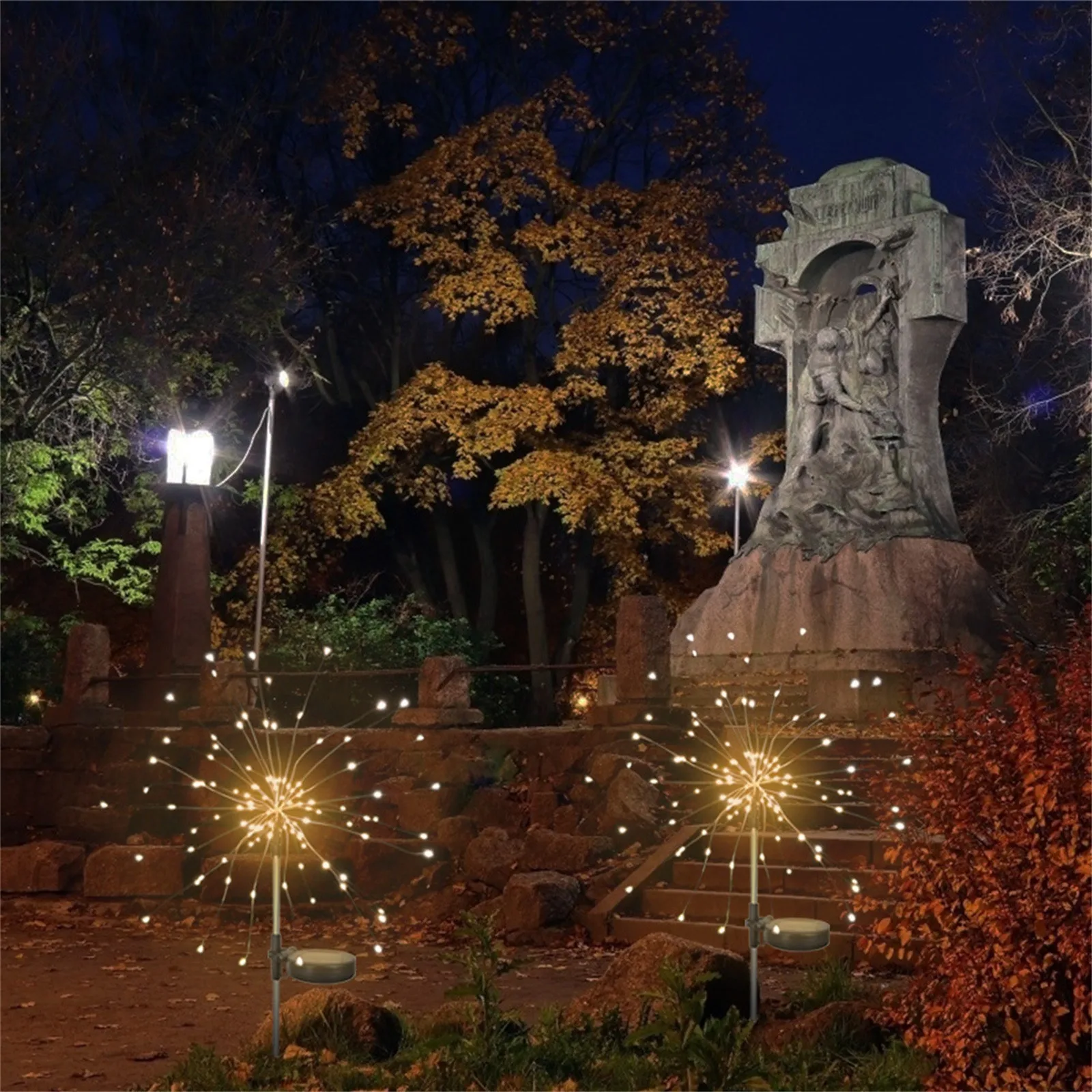 

1/2/3/6 PCS 105 LED Solar Light Flower Arrangement Lamp Outdoor Lamp For Landscape Path Lawn White Belt Remote Control