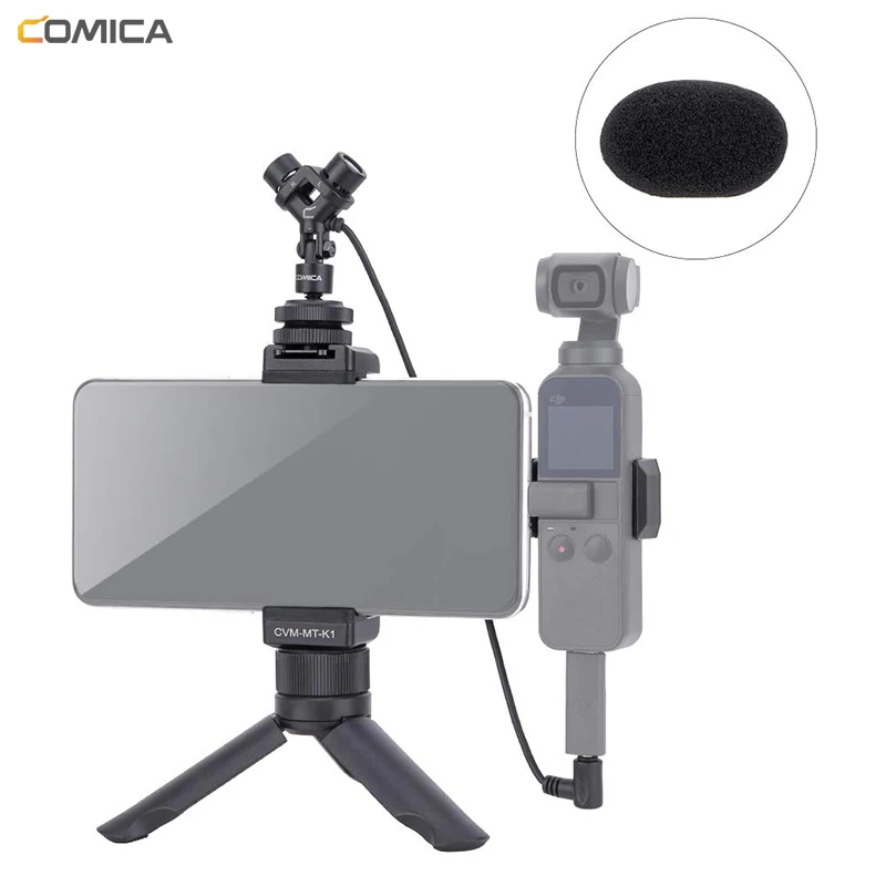 Comica CVM-MT-K1 смартфон видео комплект с 3 5 мм стерео микрофон штатив крепление ручной