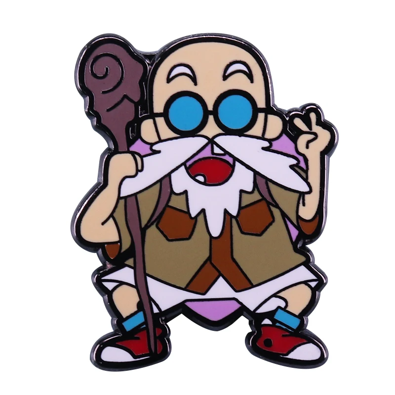 Kawaii DBZ Fighter Roshi эмалированная булавка смешное мультяшное дополнение|Броши| |