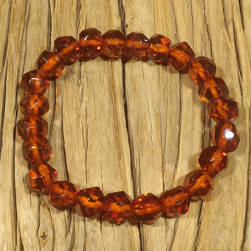 Yoowei натуральный граненый янтарный браслет унисекс натуральные бусины Подарок на