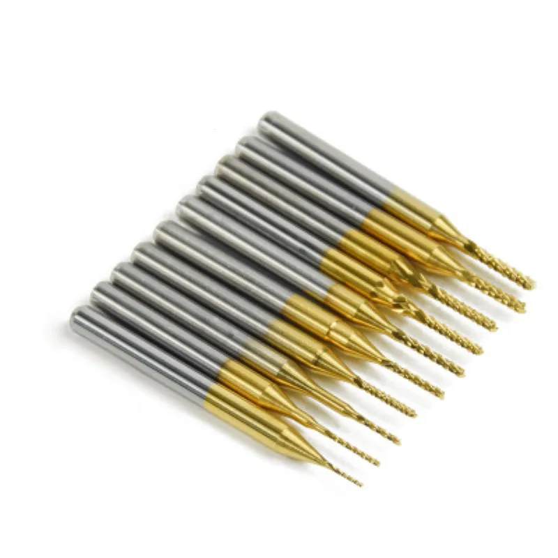 

Фреза PCB 0,8 мм-3,175 мм, 10 шт., гравировальный станок из вольфрамовой стали, нож, печатная плата, шероховатая кукурузная фреза 3,175 мм