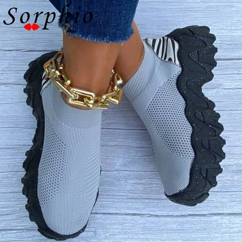 female footwear womens autumn breathable mesh slip on women sneakers fashion brand new hot sale 2021 ladies shoes wedges free global shipping