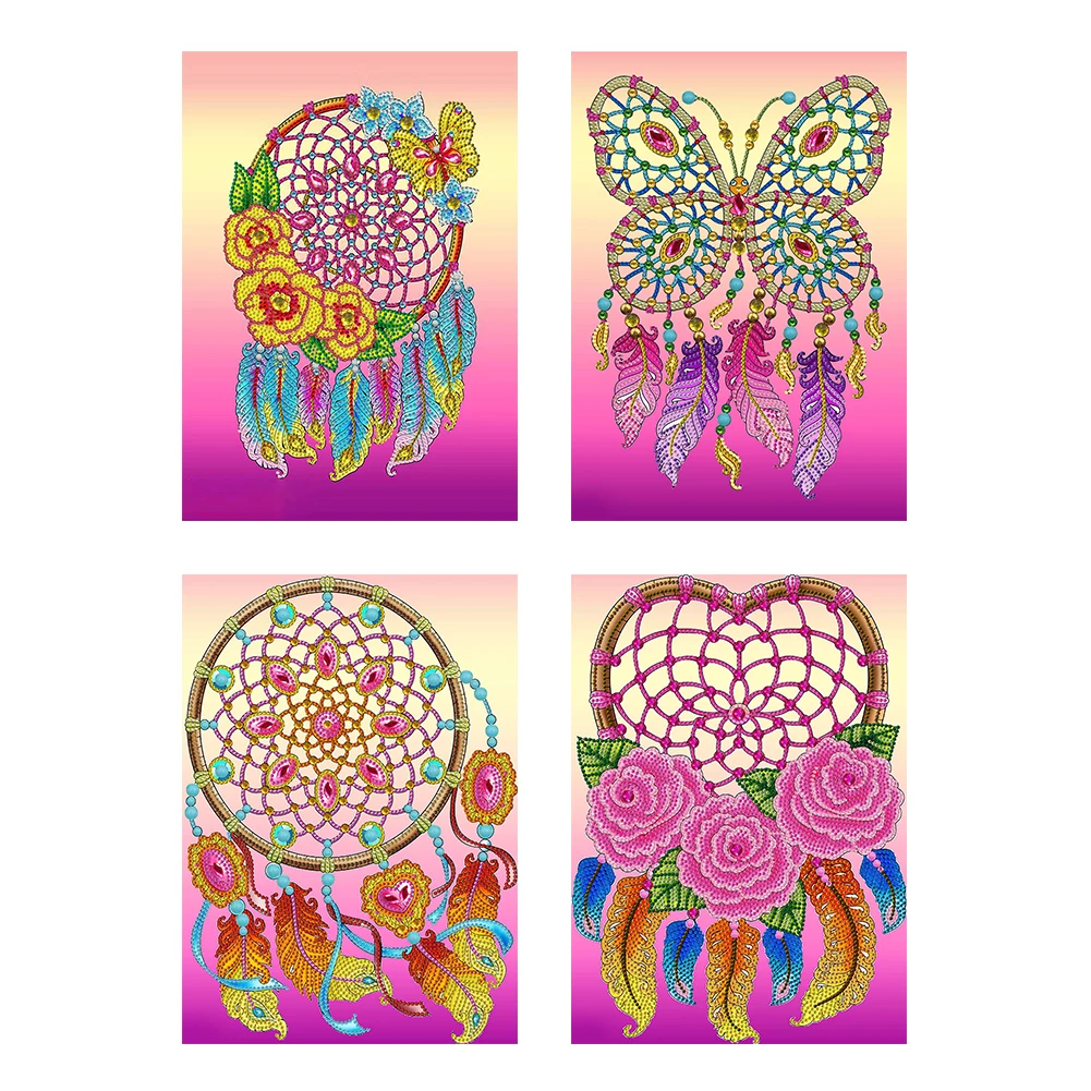 

Diamond Painting 5D DIY Dream Catcher Net Partial Special Drill Picture Catcher Net Resin Painting Kit Rhinestone Drawing Decor