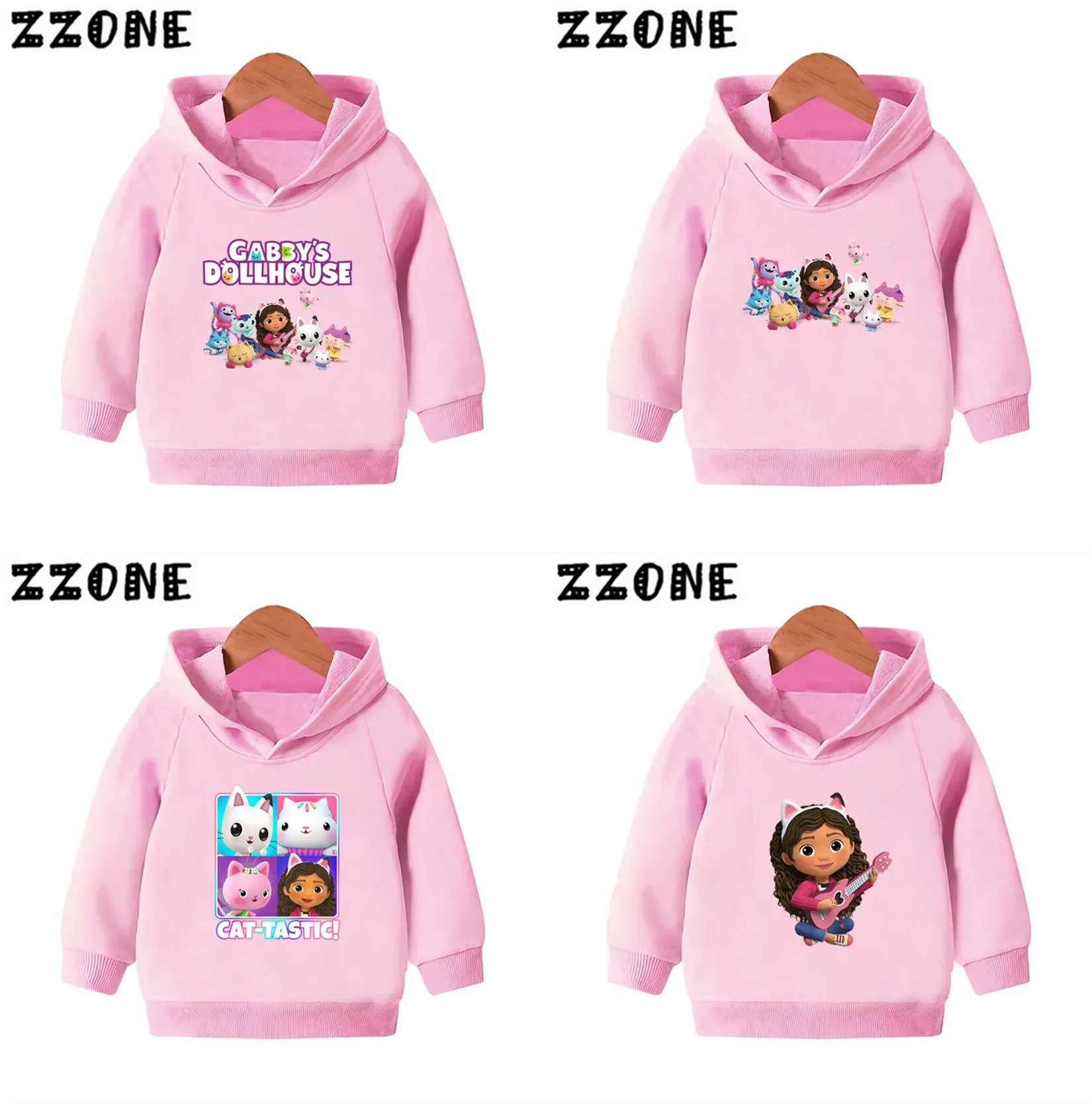 

Детские толстовки с капюшоном, милые худи с изображением кукольного домика, Мультяшные детские толстовки, пуловеры для малышей, топы, осенн...