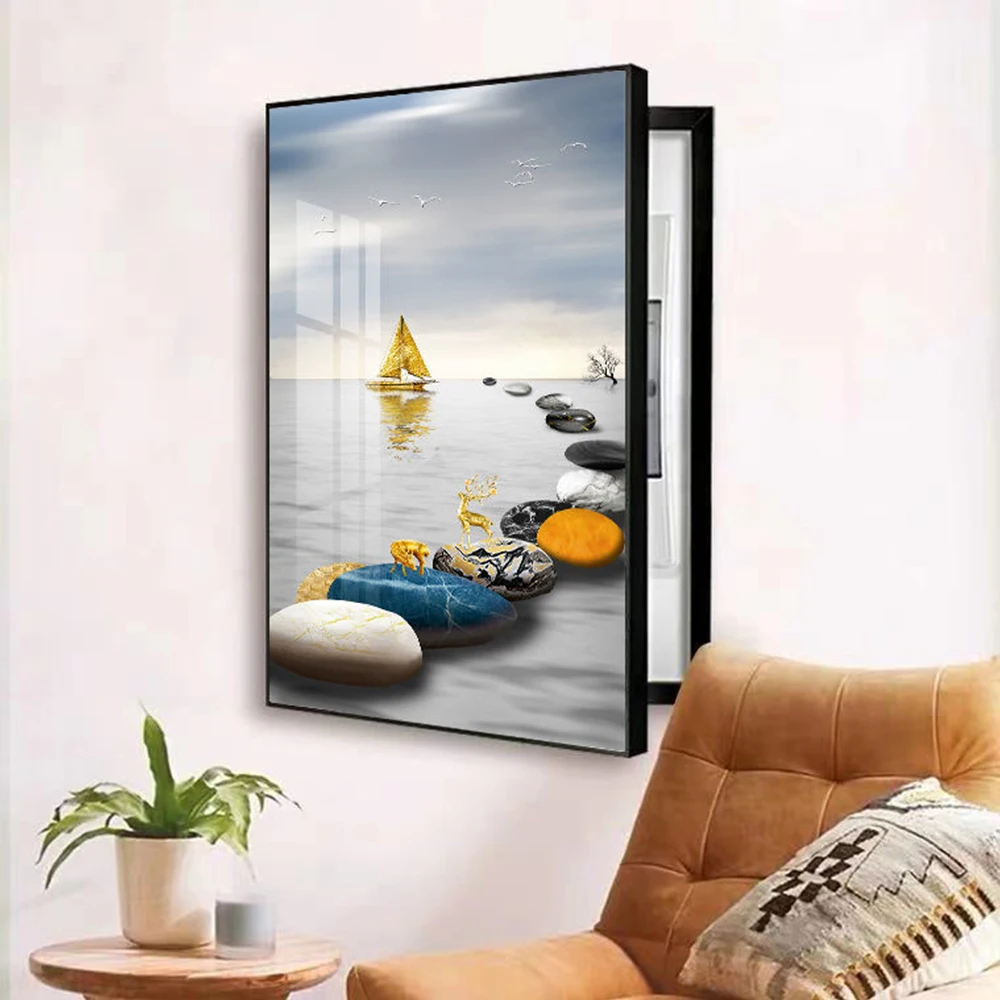 Электрическая коробка Вертикальная боковая открытая современная роспись