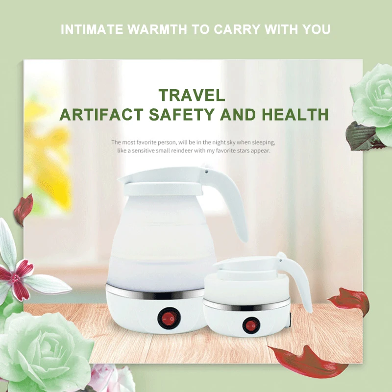 Electric Kettle 0.75L Portable Silicone Foldable teapot Kettle Water Boiler Adjustable Voltage Household Electric Appliances ultrathin upgraded food grade silicone travel foldable electric kettle boil dry protection portable with dual voltage and sepa