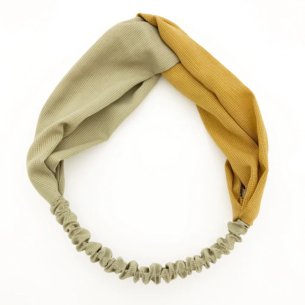 

2021 New Women Two-color Wide Hairband Cross Knotted Head band Girls Fashion Fabric Headband Head Hoop Lady Hair Accessories