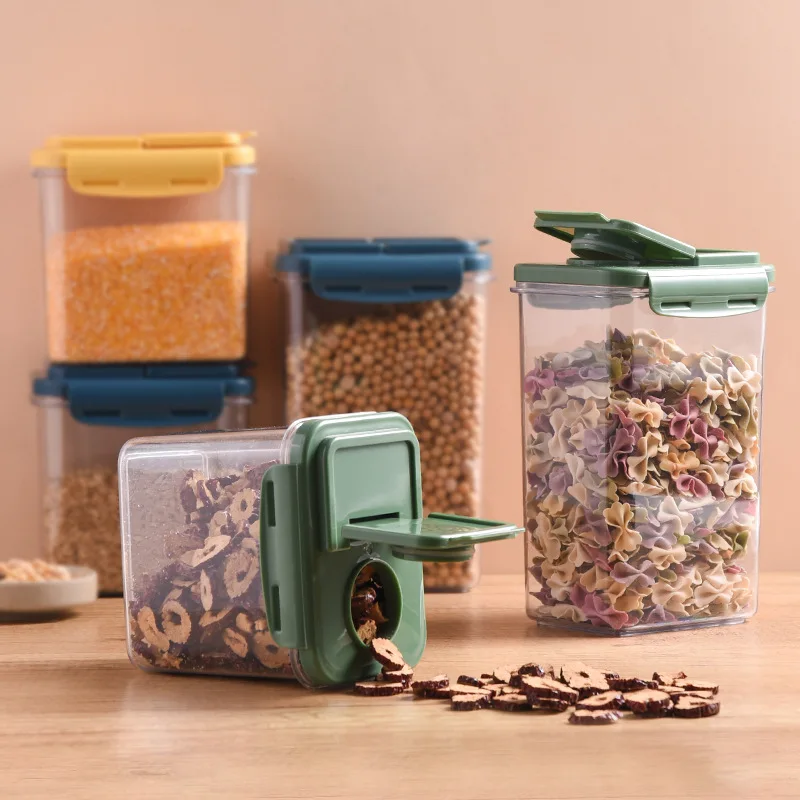 

PP Еда ящик для хранения Пластик прозрачный контейнер для хранения с Pour кухонные крышки зерна Крупы хранение бутылок и банок сушеные зерна бак