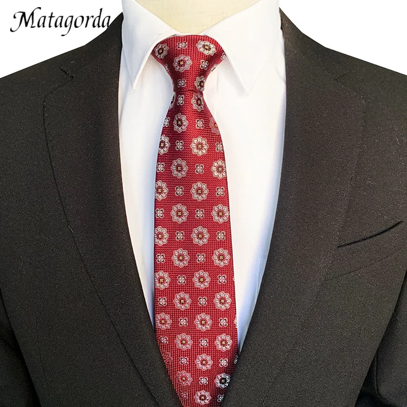 Фото Новинка Роскошная деловая рубашка Геометрические строгие галстуки с цветами