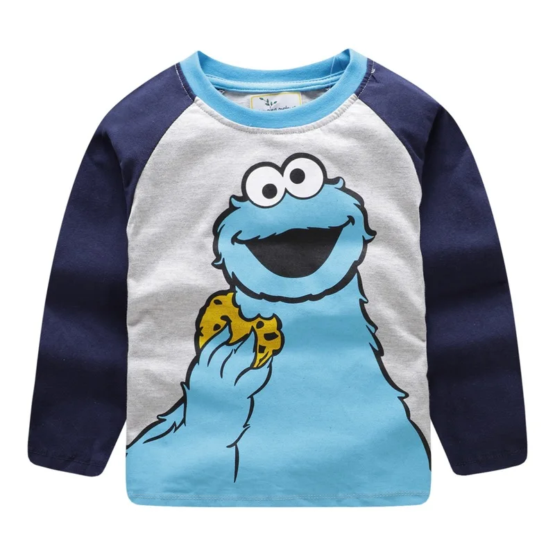 Весенне-Осенняя детская хлопковая Футболка с круглым вырезом футболки длинными