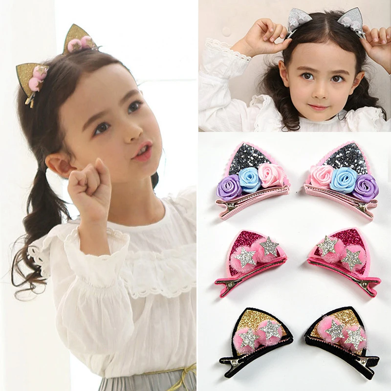 Модные милые заколки для волос детские заколки-кролики аксессуары со звездами и