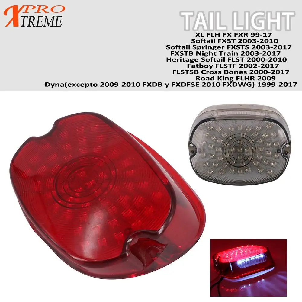 

Motorcycle 12V LED Smoke Rear Tail Brake Stop Light For Harley Softail Dyan Sportster XL FLH FX FLSTF FLSTSB FLHTC FXSTC 99-17