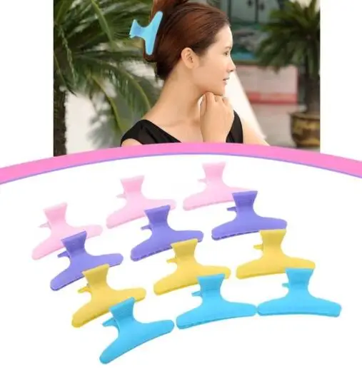 12 шт./компл. Пластик бабочка клип украшения для волос Инструменты укладки резинка