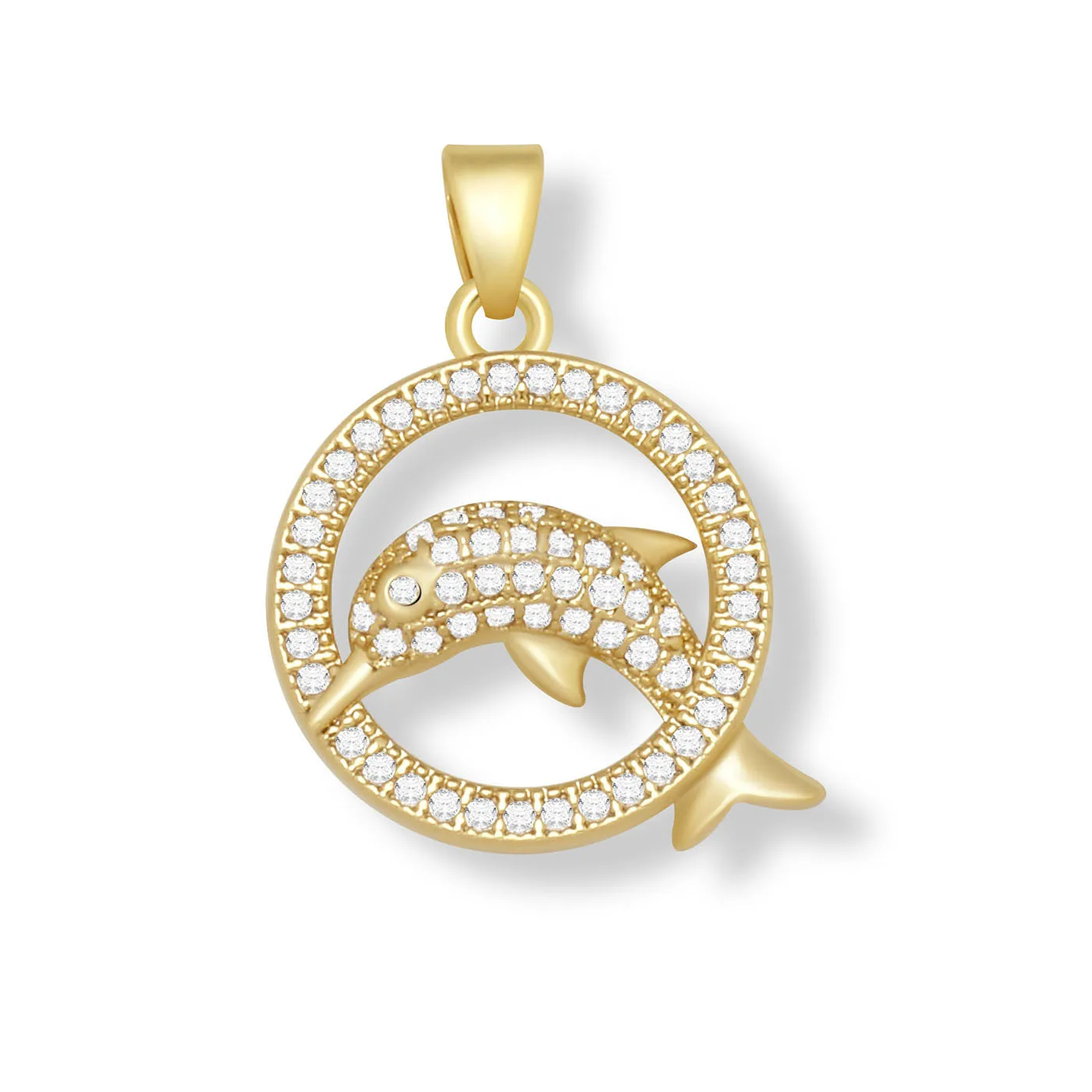 

AAA кубический цирконий Кристалл KC-позолоченный латунный Дельфин очаровательный кулон для ожерелья браслета DIY ювелирные изделия ручной раб...