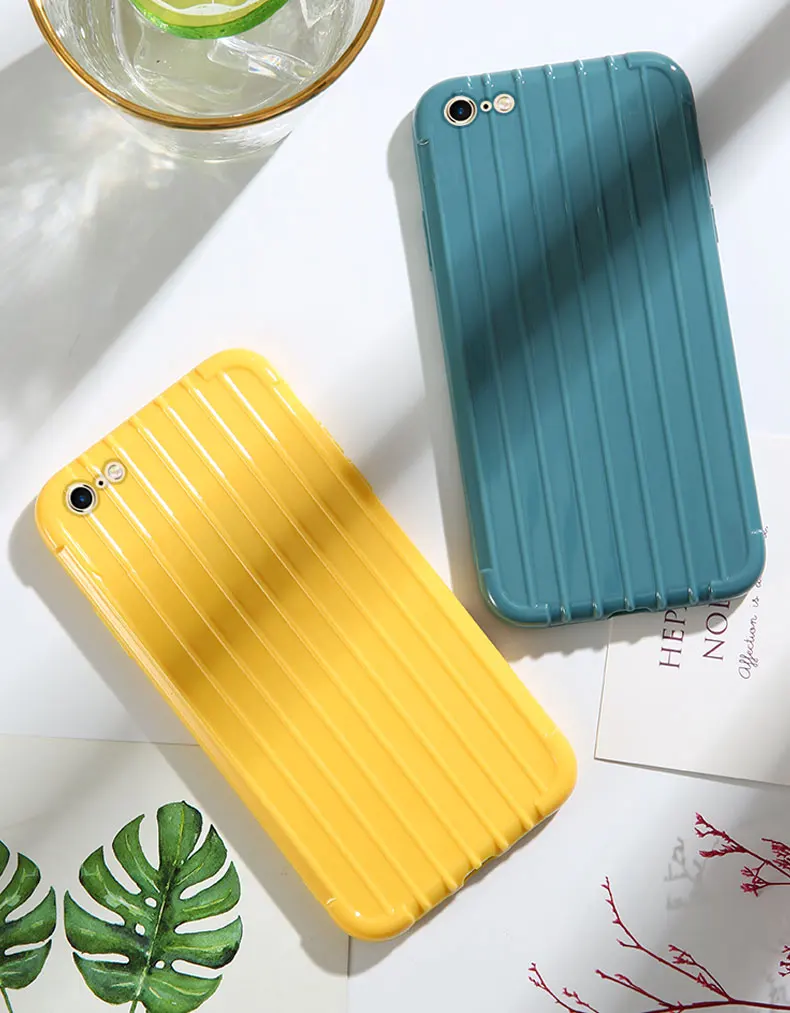 Роскошный багажный чехол для телефона для iPhone XS MAX, Модный милый чехол, чехол для багажника из ТПУ, силиконовая задняя крышка для iPhone X, 8, 7, 6, 6S Plus, чехол