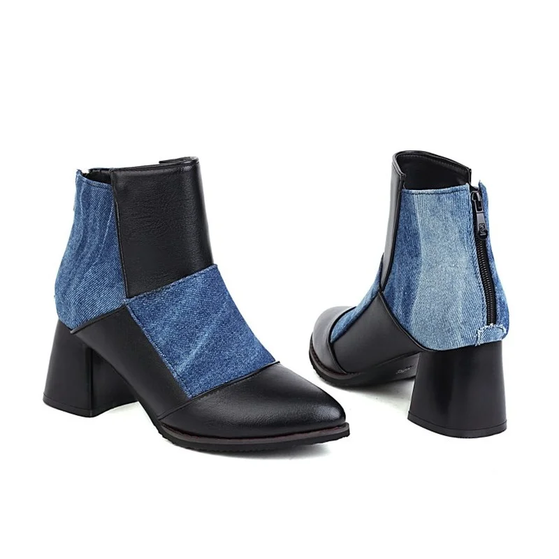 FXYCMMCQ Women's Short Boot Autumn Fashion Beautiful Boots Thick Heel Square Head 6217