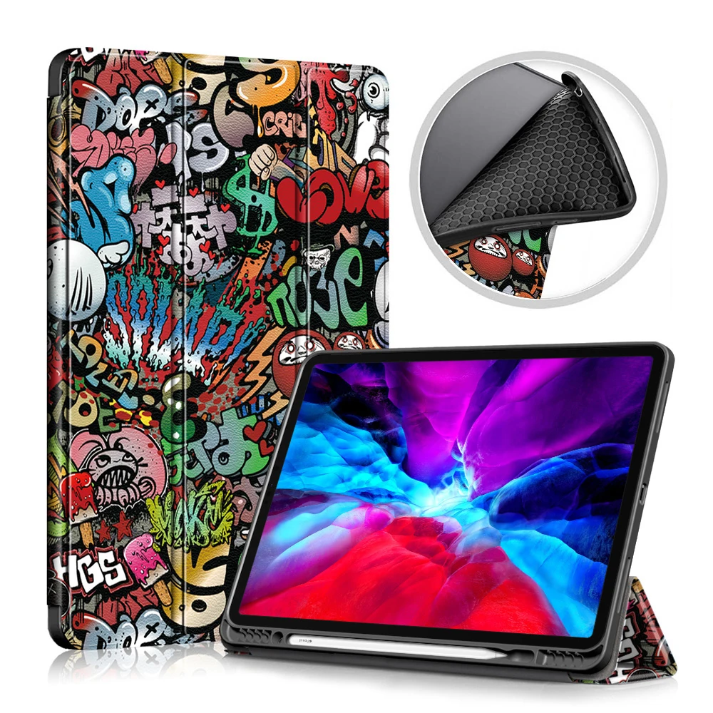 Чехол для iPad Pro 2021 11 12 9 дюймов с держателем карандашей подставка чехол планшета 2020