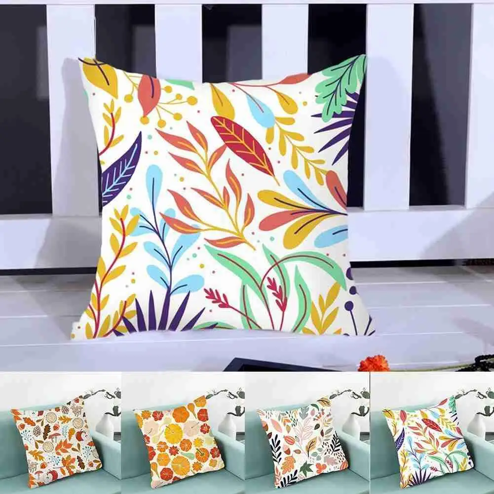 

Autumn Maple Leaves Cushion Cover Hand Painted Modern Case Pillows Couch Pillows Simple Throw Nordic Art Decorative G4F6