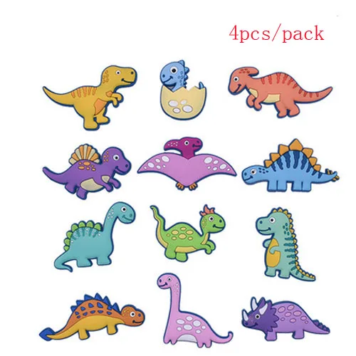 4 pcs dinosaur 16/10/3 шт. холодильник магнитный Сувенир 3d Животные автомобили овощи, фрукты магниты для холодильника магнит на холодильник декор для детей - Цвет: 4 pcs dinosaur