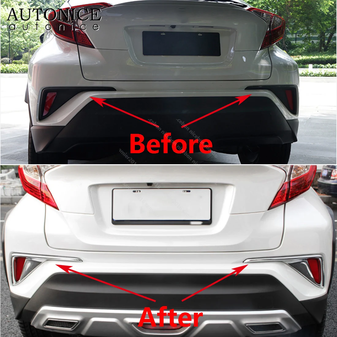 Carbon fiber color Rear Fog Light Lamp Frame Cover Trim For toyota C-HR CHR | Автомобили и мотоциклы