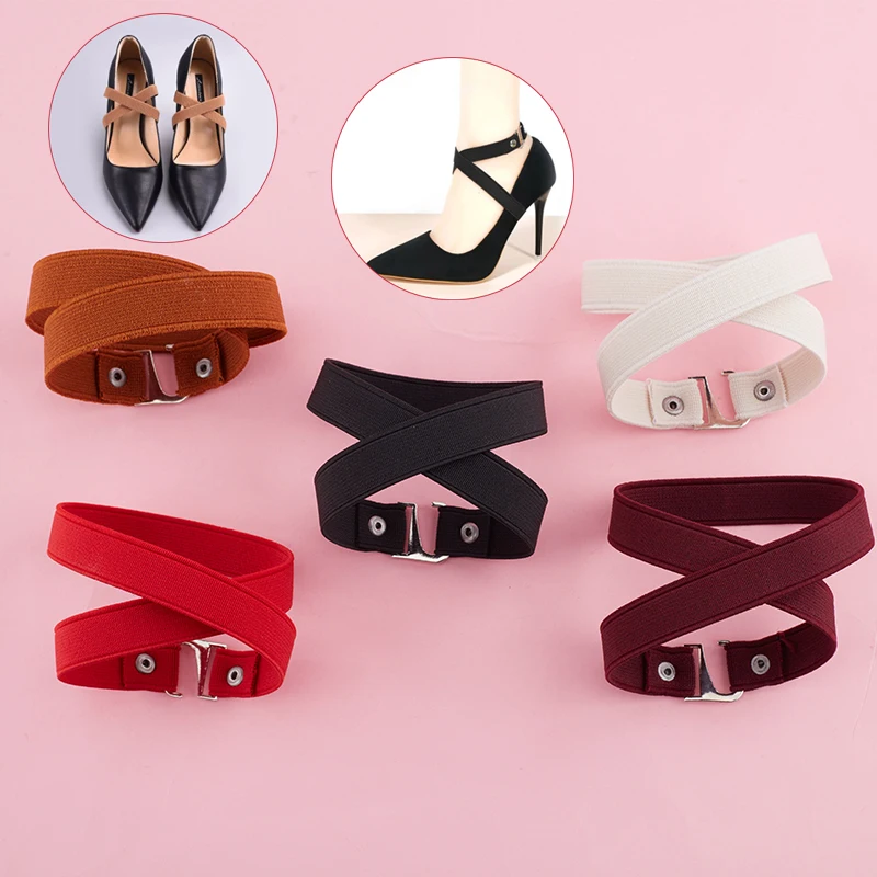 

1 Pair Candy Color Shoelaces For Women's High Heels Elastic Anti-Falling Beam Shoe Strings Ankle Straps