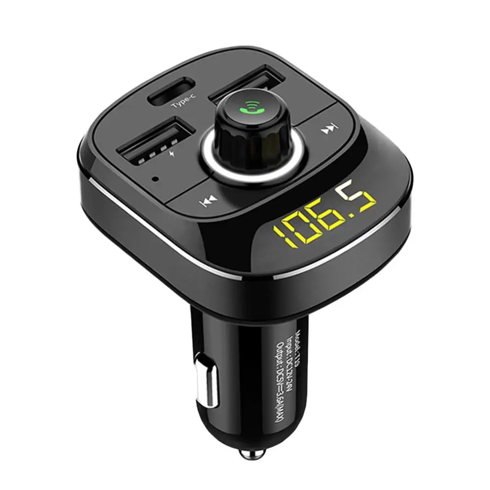 Bluetooth fm-передатчик Hands Free автомобильный MP3-плеер Bluetooth fm-передатчик комплект Hands-Free 3.1A двойной USB Автомобильное зарядное устройство type-c