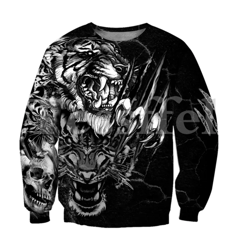 

Tessffel 3D Printed Tiger Warrior Tattoo New Fashion Harajuku Animal Hoodie Cool Jacket Zipper Sweatshirt Streetwear Style-6