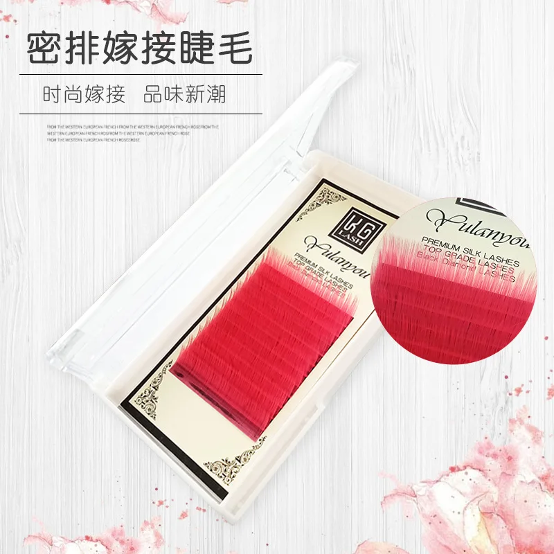 Накладные ресницы GLAMLASH из искусственной норки Премиум зеленые и красные