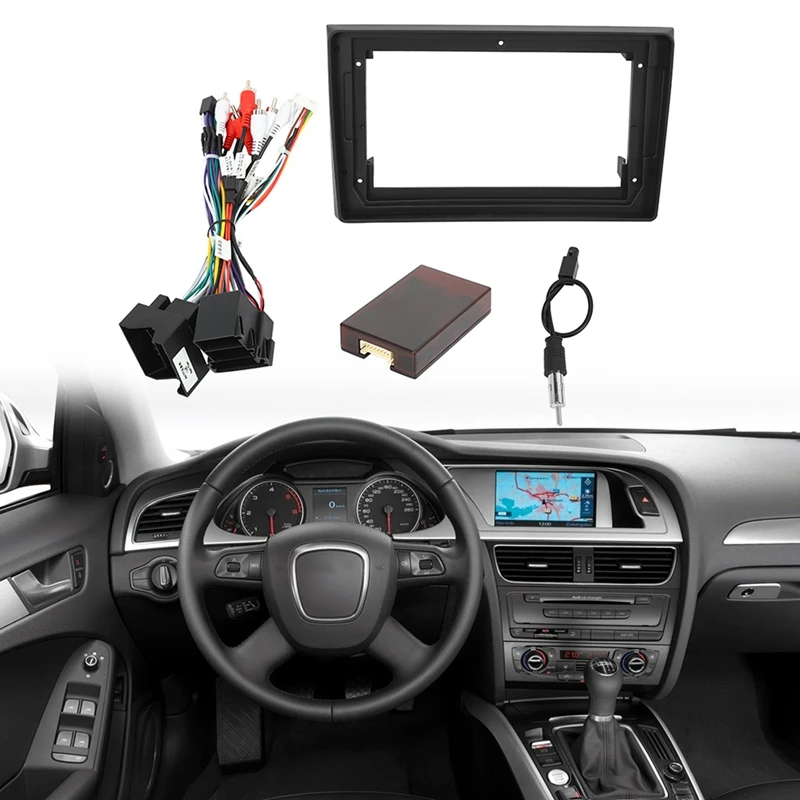 

Рамка для приборной панели автомобиля, 9 дюймов, 2 Din, рамка для DVD, радио, панель, рамка, навигационная панель для-A4 2002-2008