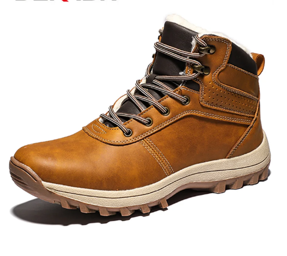 Теплые мужские ботинки сезон осень зима зимние из натуральной кожи на меху