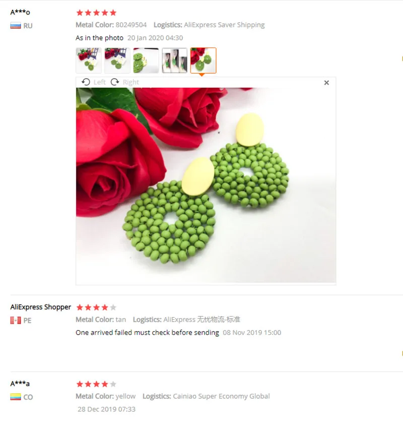 

ELEGANCE11 2020 Statement Earrings Handmade Beads Mint Green Wood Earrings Jewelry Bohemian Earrings Elegant Earrings for Women