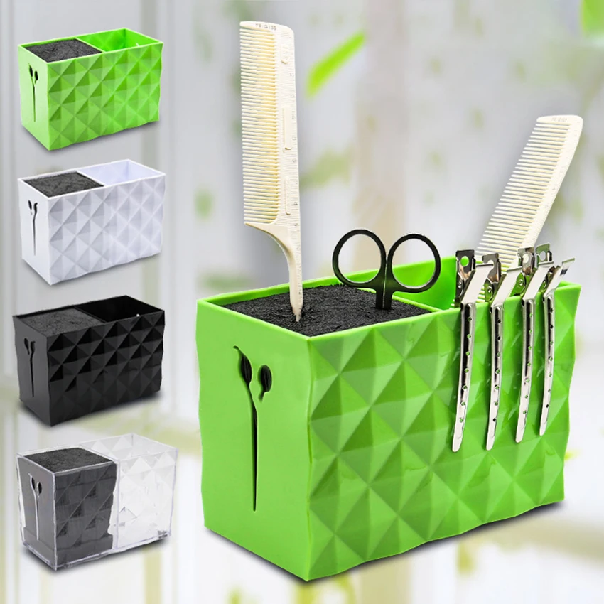 

Hairdressing Tools Holder Barber Shop Scissors Holders Stand Storage Box Hair Clips Combs Scissors Rack Organizer Accessories