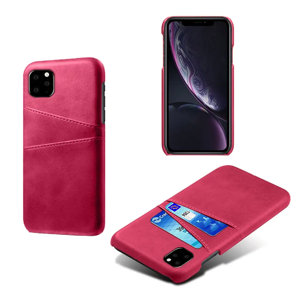 Для iPhone 11 Pro MAX 11Pro XI слоты для карт держатель телефона из искусственной кожи чехол для iPhone 11 11Pro Max XIpro чехол Fundas Capa - Цвет: Case-Rose