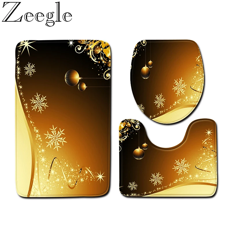 Zeegle ковер для ванной комнаты 3 шт./компл. коврик для ванной фланелевый коврик для ванной комнаты Набор коврик для туалета Впитывающее покрытие коврик для ванной комнаты