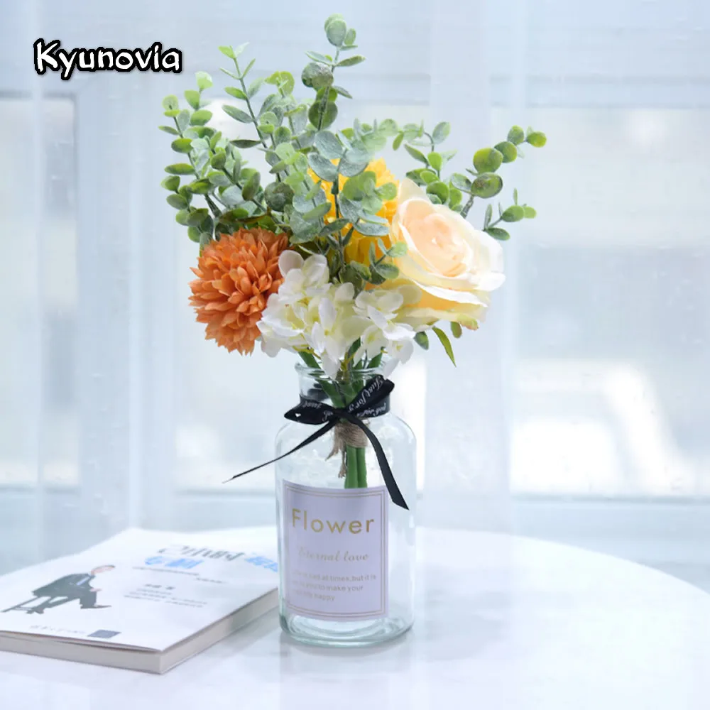 Искусственный цветочный набор 1 шт. растения из эвкалипта искусственные розы