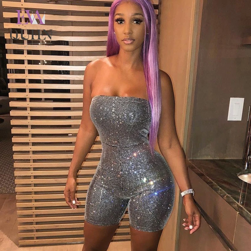 Женский комбинезон без рукавов EvaQueen с открытыми плечами Облегающий на лето