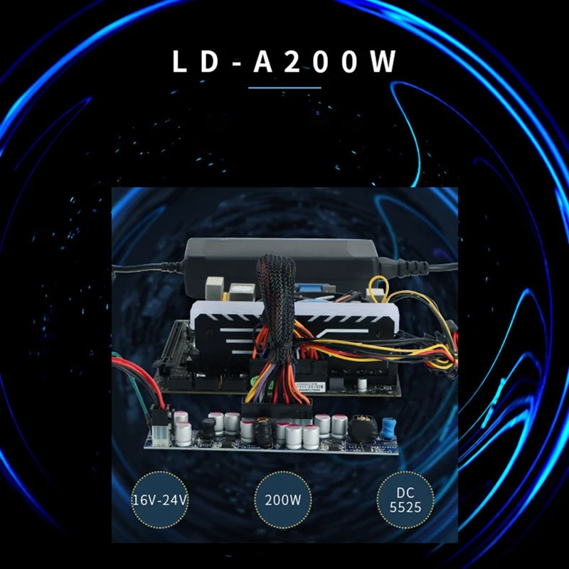19V 200W DC ATX Peak PSU Pico Switch Mining 24Pin MINI PC Power Supply For Computer | Безопасность и защита