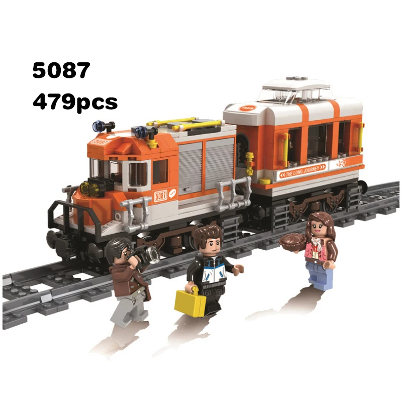 Городская серия ретро паровой поезд орбитальный развивающие строительные блоки