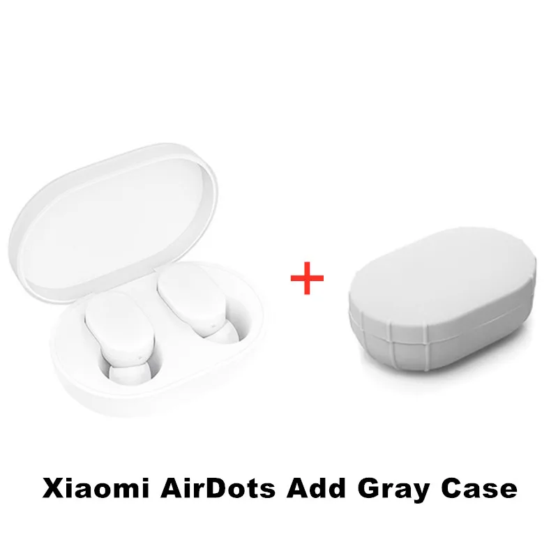 AirDots Gray Case Xiao mi Red mi Airdots TWS mi True беспроводные Bluetooth наушники стерео бас Bluetooth 5,0 с mi c Handsfree Наушники управление AI - Цвет: AirDots Gray Case
