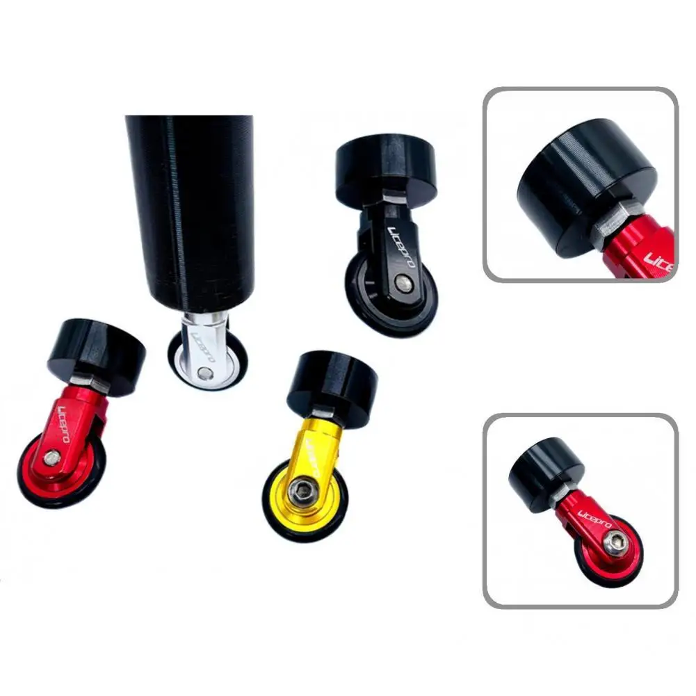 

Practical Folding Bike Seatpost Easywheel Corrosion Resistant Rubber Bicycle Parking Wheel for Bicycle Seat Post Wheel