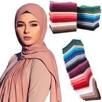 2022 new muslim stretchy jersey 60170m scarf for women musulman islamic soft shawl headscarf turban scarfs for women