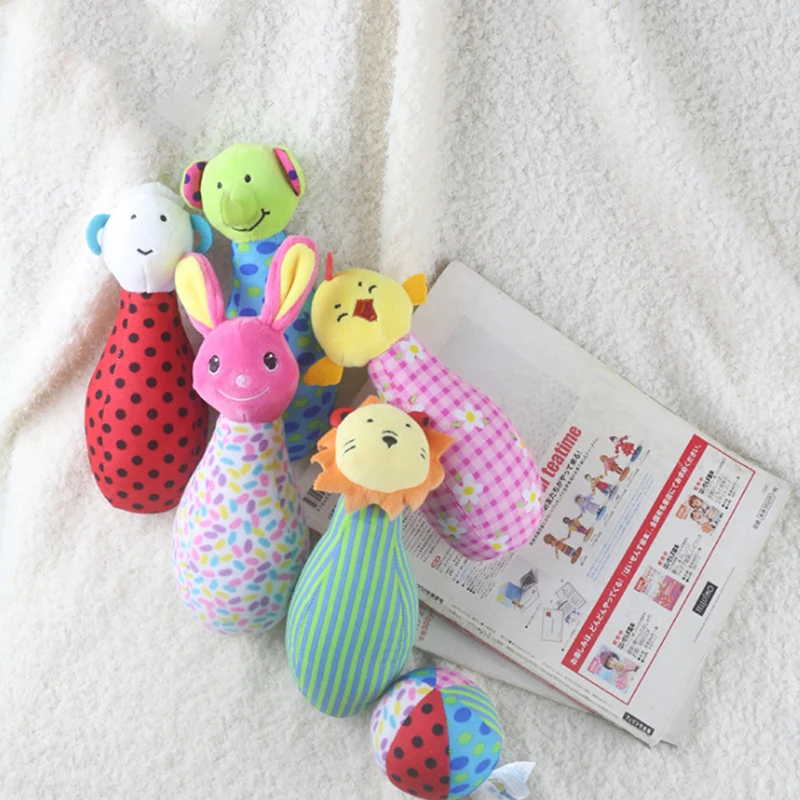 Детские набивные животные безопасные милые игры в боулинг набор шариков для